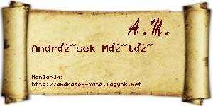 Andrásek Máté névjegykártya
